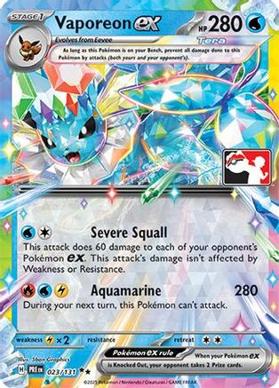 [PKM] Vaporeon ex (023/131) [Prize Pack Series Seven]