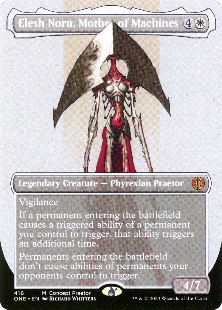 {R} Elesh Norn, Mother of Machines (Borderless Concept Preators) [Phyrexia: All Will Be One][ONE 416] - Misty Mountain Games