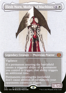 {R} Elesh Norn, Mother of Machines (Borderless Concept Preators) [Phyrexia: All Will Be One][ONE 416] - Misty Mountain Games