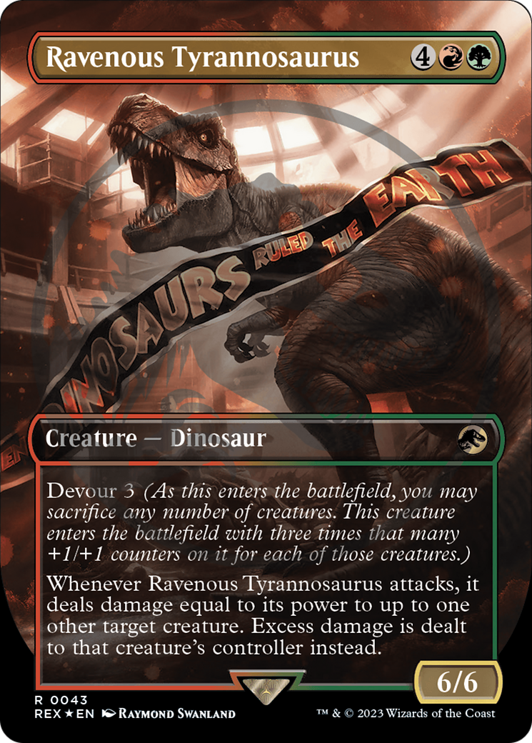 {T} Ravenous Tyrannosaurus Emblem (Borderless) [Jurassic World Collection Tokens][TREX 043]