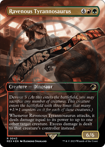 {T} Ravenous Tyrannosaurus Emblem (Borderless) [Jurassic World Collection Tokens][TREX 043]