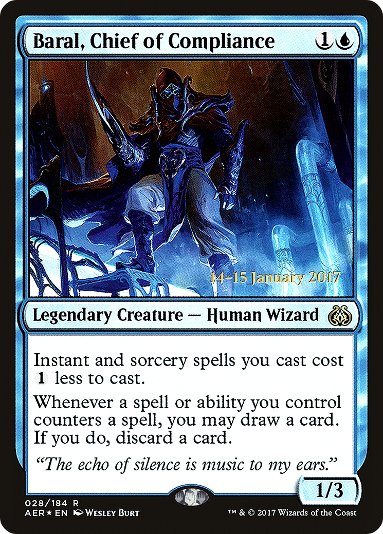 {R} Baral, Chief of Compliance [Aether Revolt Prerelease Promos][PR AER 028] - Misty Mountain Games