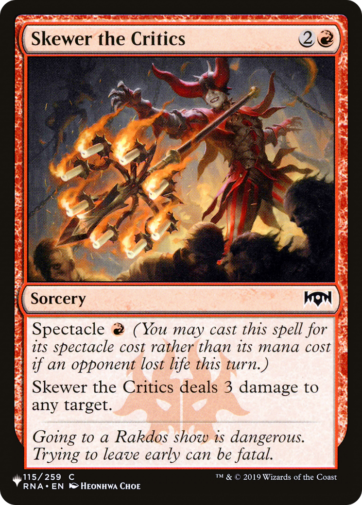 Skewer the Critics [LIST 115/259]