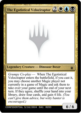 {R} The Egotistical Velociraptor [Mystery Booster 2 Playtest Cards][MB2 PLAYTEST]