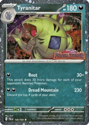 [PKM] Tyranitar (135/193) (Paldea Evolved Stamp) [Miscellaneous Cards]