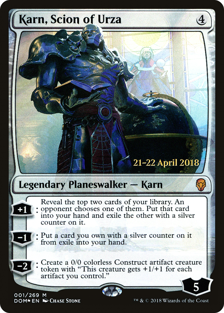 {R} Karn, Scion of Urza [Dominaria Prerelease Promos][PR DOM 001]