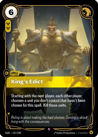 King's Edict (237/298) - Origins
