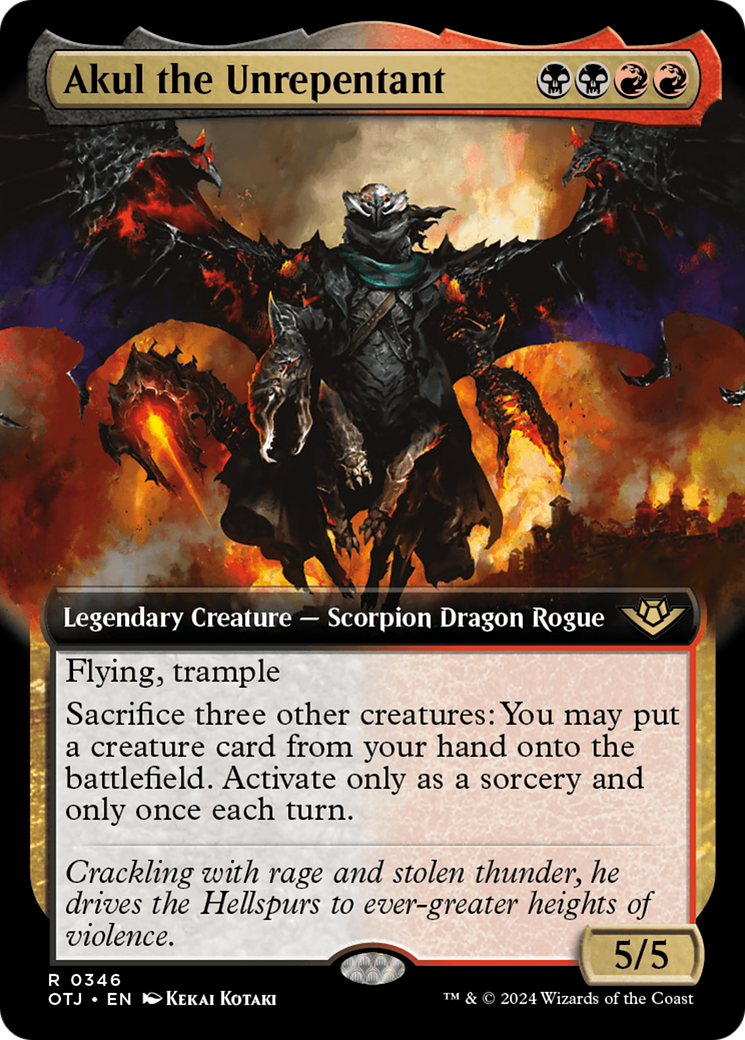 {@R} Akul the Unrepentant (Extended Art) [Outlaws of Thunder Junction][OTJ 346]