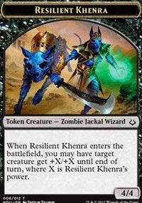 {T} Resilient Khenra // Cat Double-sided Token [Hour of Devastation Tokens][THOU 006]
