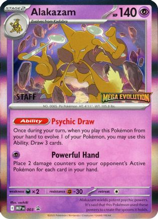 [PKM] Alakazam (003) (Staff) [Mega Evolutions Promo]