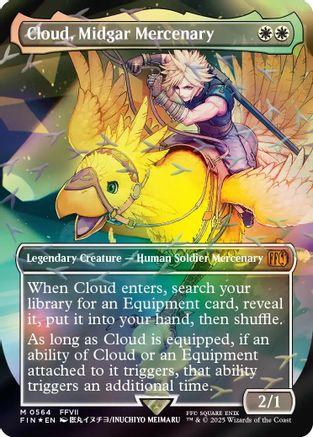 Cloud, Midgar Mercenary (Borderless) (Chocobo Track Foil) [FIN 564]  Foil