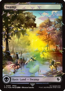 {B} Swamp (Chocobo Track Foil) (Foil) [Commander FINAL FANTASY] [FIC 480]