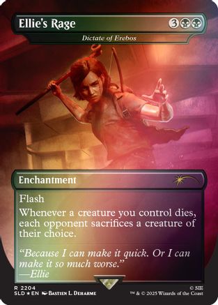Ellie's Rage - Dictate of Erebos (Rainbow Foil) [SLD-2204]  Foil