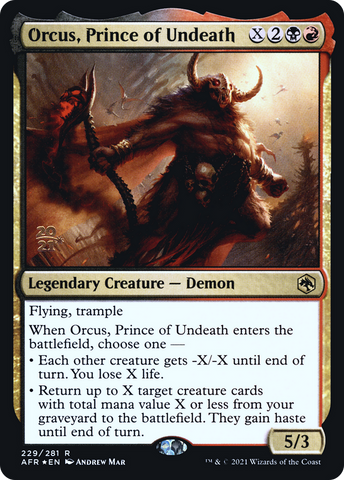 {R} Orcus, Prince of Undeath [Dungeons & Dragons: Adventures in the Forgotten Realms Prerelease Promos][PR AFR 229]