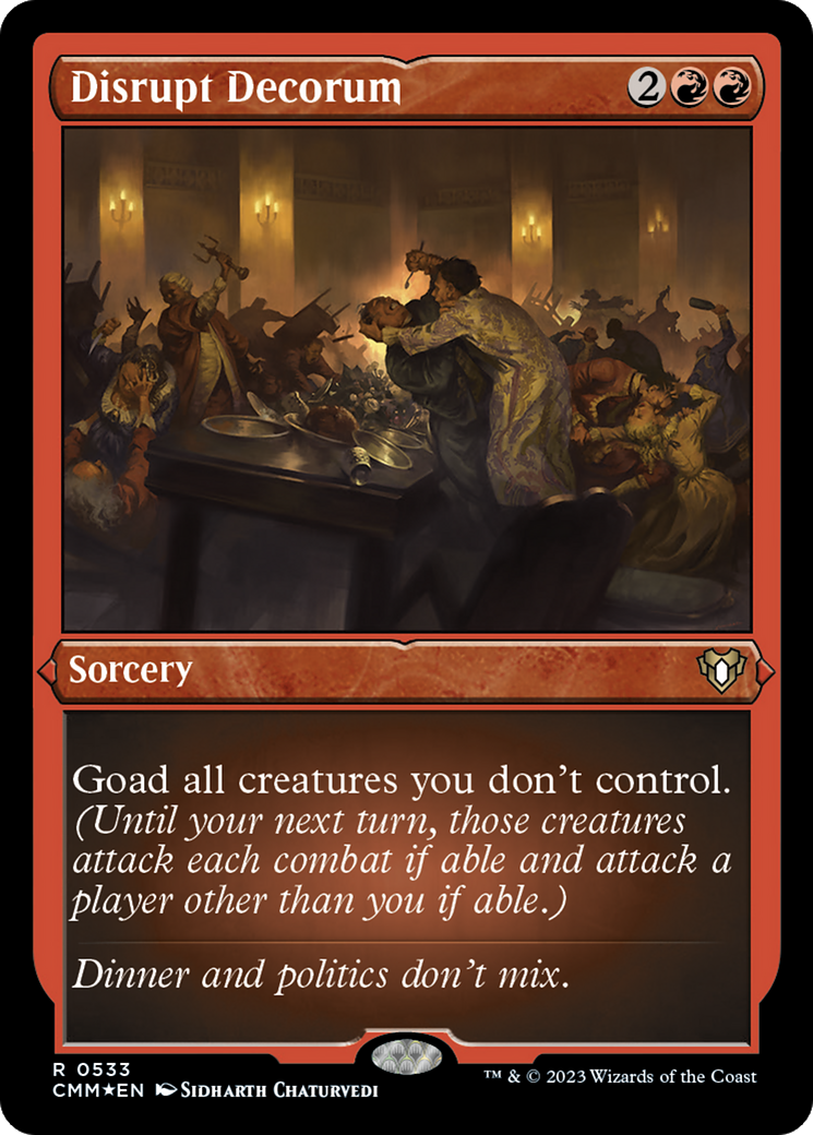 {R} Disrupt Decorum (Foil Etched) [Commander Masters][CMM 533]