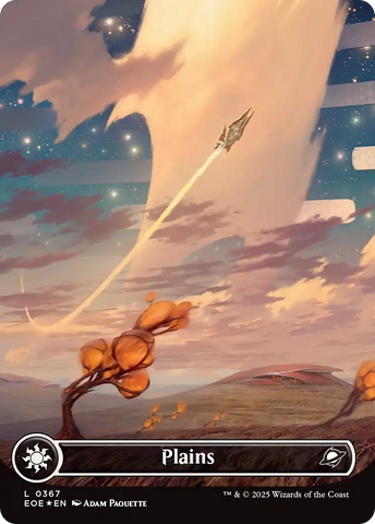 {@@ EOE B} Plains (0367) (Borderless) (Galaxy Foil) [Edge of Eternities][EOE 367]