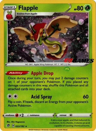 [PKM] Flapple (022/192) (EB Games Exclusive APAC) [Miscellaneous Cards]