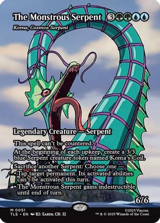 {@@ TLE R} The Monstrous Serpent - Koma, Cosmos Serpent (Borderless) [Avatar: The Last Airbender: Eternal-Legal] [TLE 051]