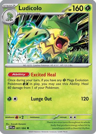 [PKM] Ludicolo (007/094) [Mega Evolution: Phantasmal Flames]