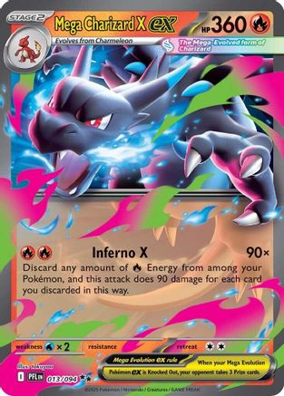 [PKM] Mega Charizard X ex (013/094) [Mega Evolution: Phantasmal Flames]
