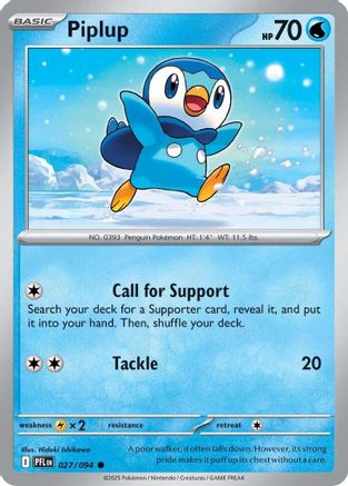 [PKM] Piplup (027/094) [Mega Evolution: Phantasmal Flames]