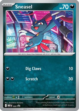 [PKM] Sneasel (Cosmos Holo) 020  - Holofoil ME Mega Evolution Promo - Promo