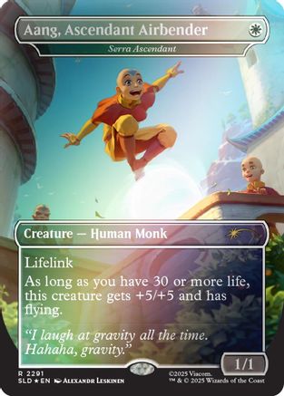 Aang, Ascendant Airbender - Serra Ascendant (Rainbow Foil) [SLD-2291]  Foil