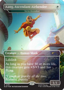 Aang, Ascendant Airbender - Serra Ascendant (Rainbow Foil) [SLD-2291]  Foil
