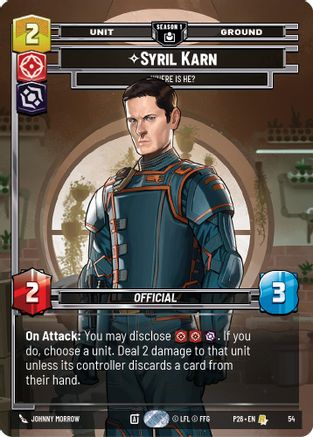 Syril Karn - Where Is He? (54) (54) - Sector and Regional Promos Season 1 Foil