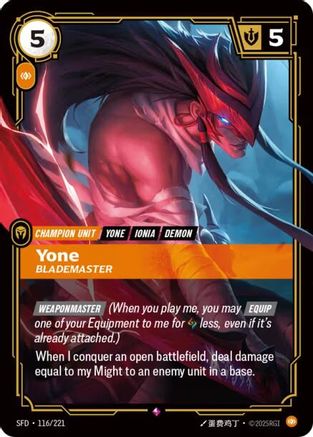 [RFB] Yone - Blademaster (Foil) (116/221) - Spiritforged