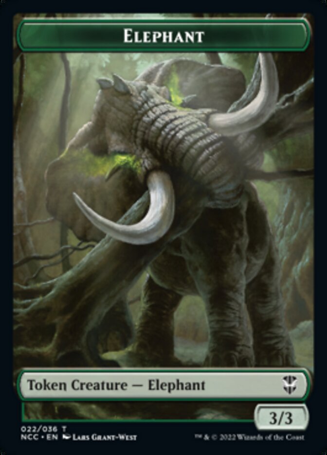 {T} Clue // Elephant Double-sided Token [Streets of New Capenna Commander Tokens][TNCC 034]