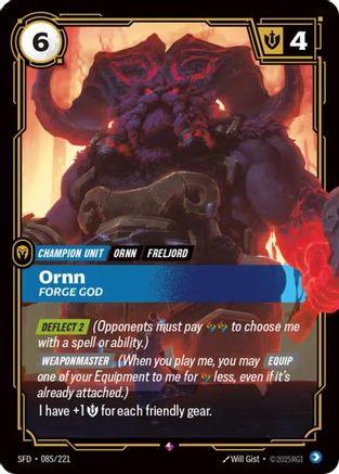 [RFB] Ornn - Forge God (Foil) (085/221) - Spiritforged