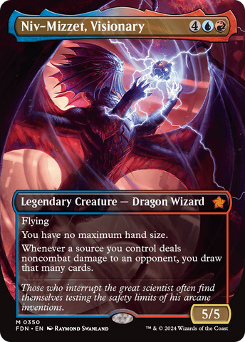 {@R} Niv-Mizzet, Visionary (Borderless) [Foundations][FDN 350]