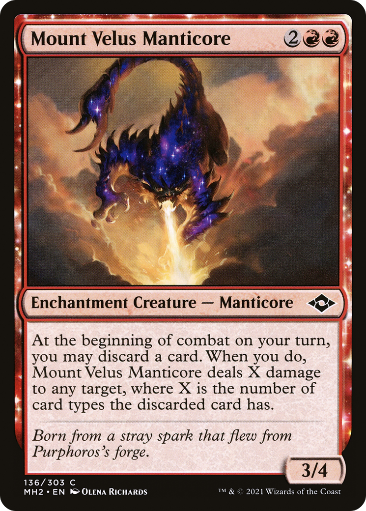 {C} Mount Velus Manticore: (enchantment) [Modern Horizons 2] [MH2 136]