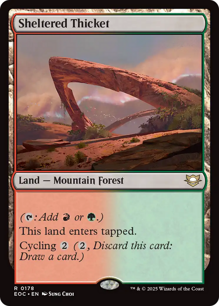 {@@ EOC R} Sheltered Thicket [Edge of Eternities Commander][EOC 178]