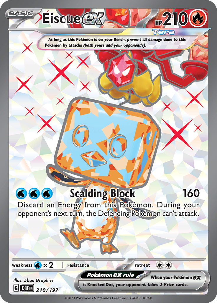 Eiscue ex - 210-197 210 - SV03 Obsidian Flames Holofoil