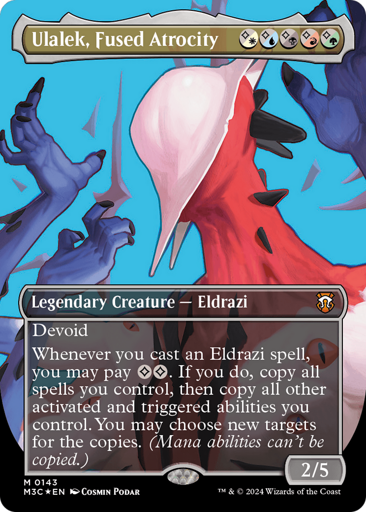 {R} Ulalek, Fused Atrocity (Borderless) (Ripple Foil) [Modern Horizons 3 Commander][RPF M3C 016]