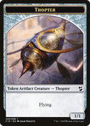 {T} Cat Warrior // Thopter (026) Double-sided Token [Commander 2018 Tokens][TC18 015]