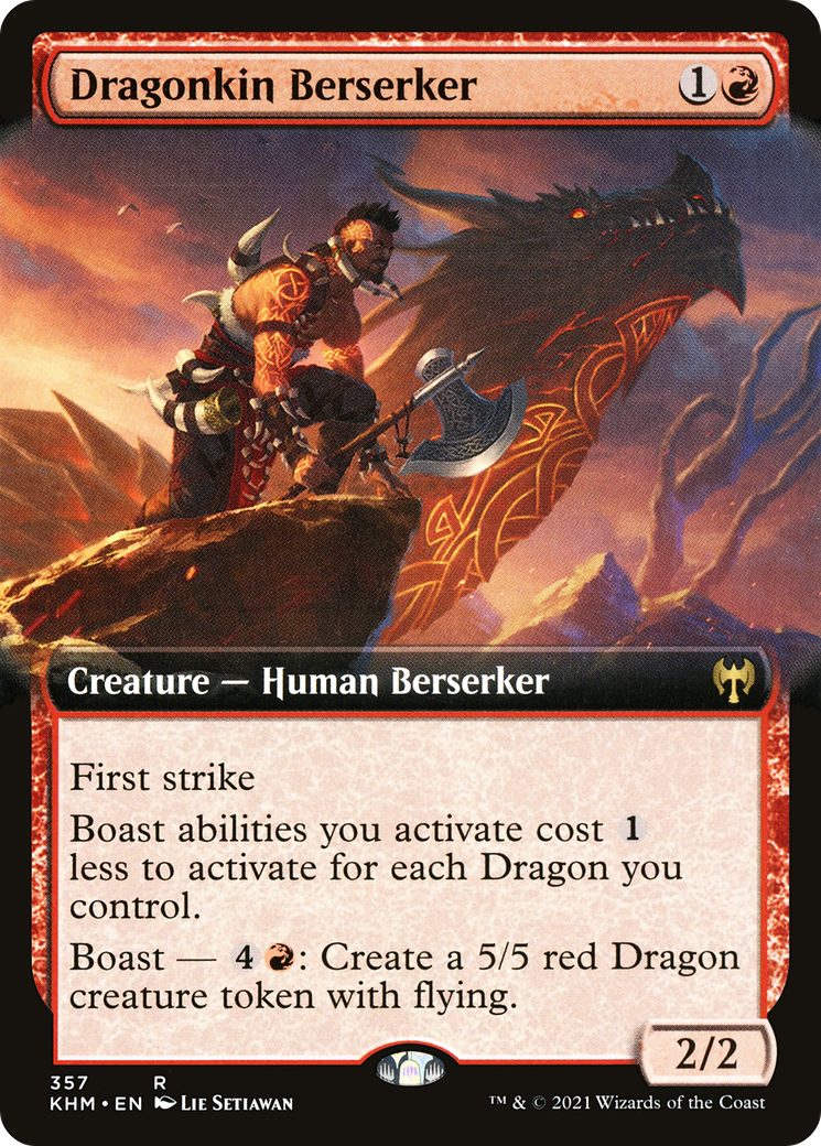 {R} Dragonkin Berserker (Extended Art) [Kaldheim][KHM 357]