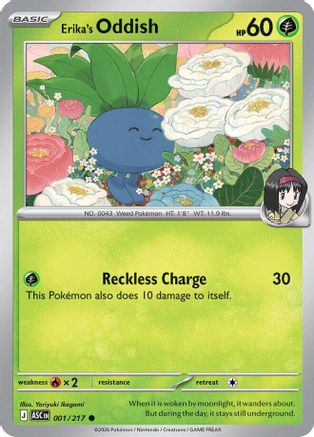 [PKM] Erika's Oddish 001  - Reverse Holofoil ME Ascended Heroes - Common