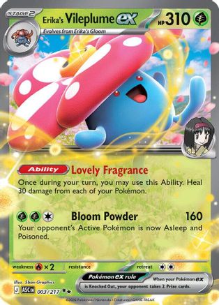 [PKM] Erika's Vileplume ex 003  - Holofoil ME Ascended Heroes - Double Rare