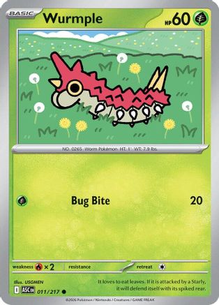 [PKM] Wurmple 011  - Reverse Holofoil ME Ascended Heroes - Common