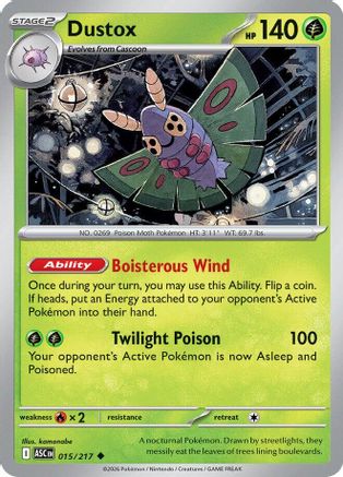 [PKM] Dustox 015/217  - Reverse Holofoil ME Ascended Heroes - Uncommon
