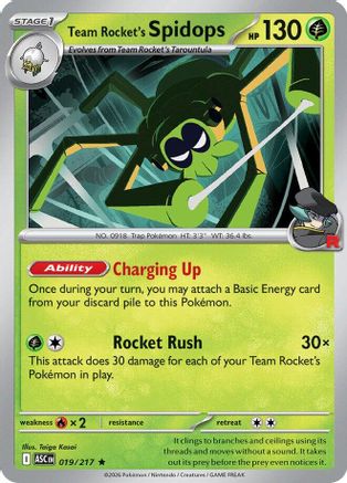 [PKM] Team Rocket's Spidops 019  - Reverse Holofoil ME Ascended Heroes - Rare