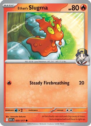 [PKM] Ethan's Slugma 023  - Reverse Holofoil ME Ascended Heroes - Common