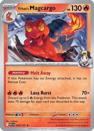 [PKM] Ethan's Magcargo 024/217  - Reverse Holofoil ME Ascended Heroes - Rare