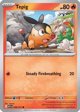 [PKM] Tepig 029  - Reverse Holofoil ME Ascended Heroes - Common