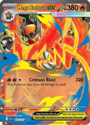 [PKM] Mega Emboar ex 031/217  - Holofoil ME Ascended Heroes - Double Rare