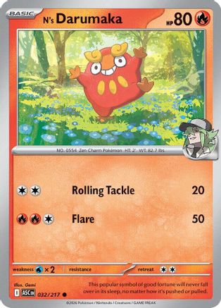 [PKM] N's Darumaka 032  - Reverse Holofoil ME Ascended Heroes - Common