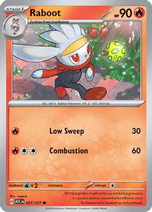 [PKM] Raboot 037  - Reverse Holofoil ME Ascended Heroes - Common